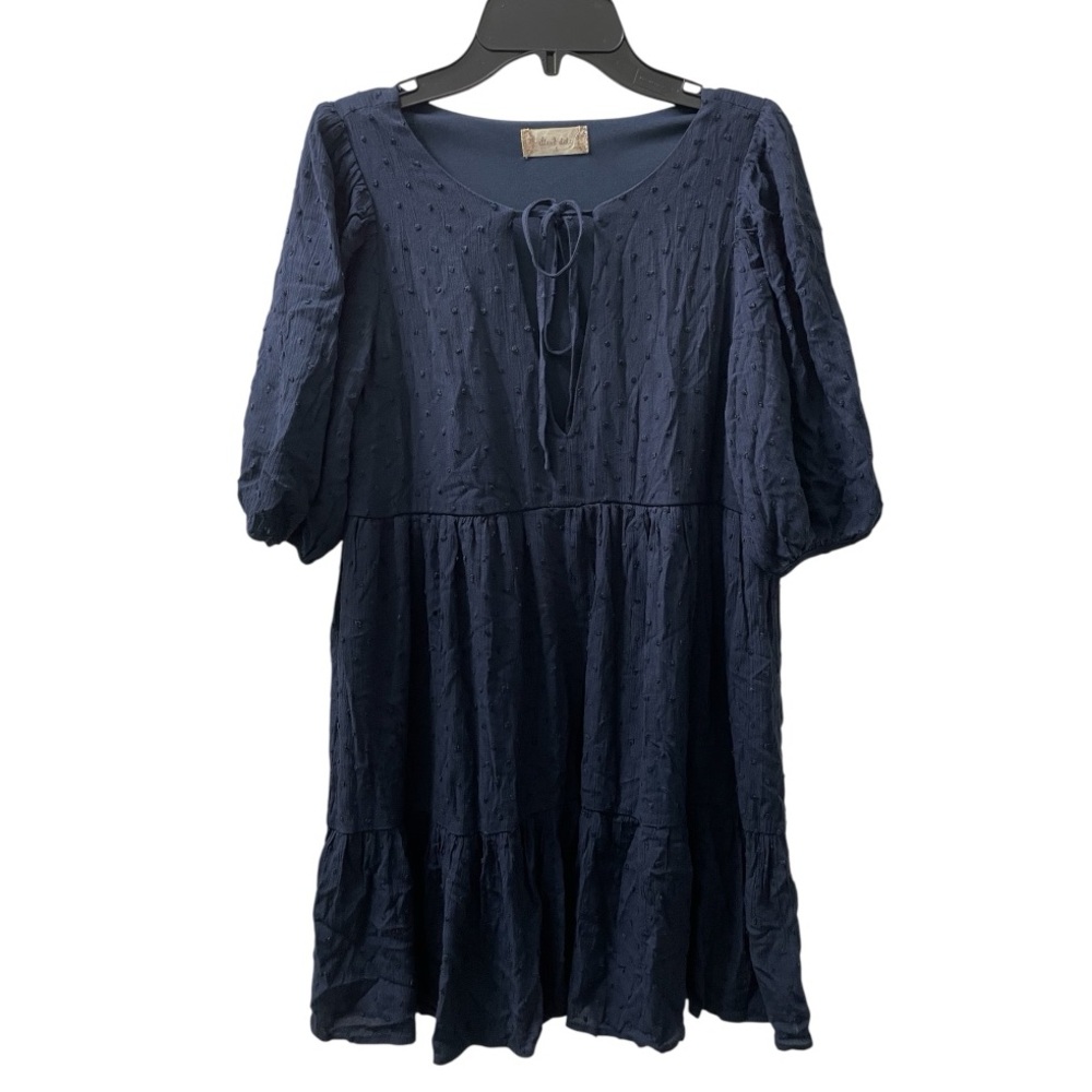 Altar’d State Navy Swiss Dot Babydoll Dress